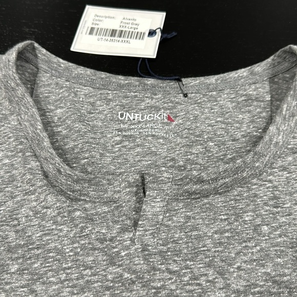 UNTUCKit Heather Grey Notch Neck Long Sleeve T -Shirt - 3XL - Picture 8 of 8